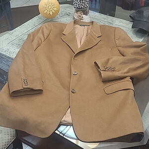 Cambridge men's brown cashmere blazer jacket L/ xl